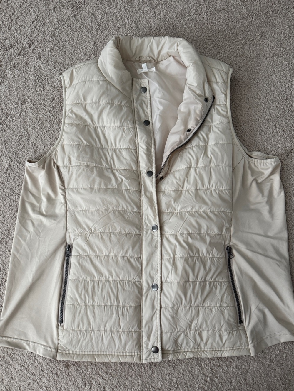 Maurices Cream Quilted Sleeveless Puffer Vest